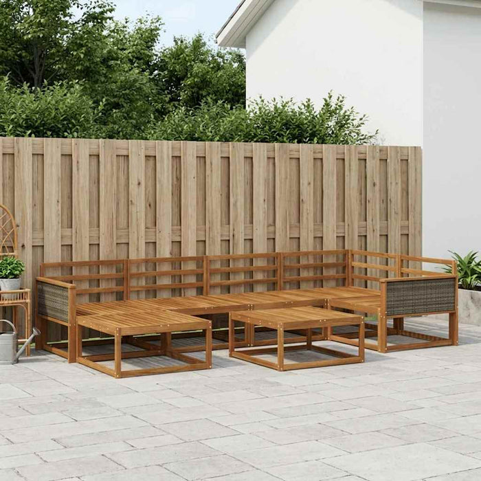Set de canapele de exterior 7 pcs natural Lemn Solid de Acacia WALTI