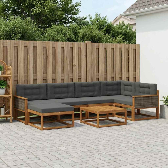 Set de canapele de exterior cu pernă 7 pcs Natural și Antracit WALTI