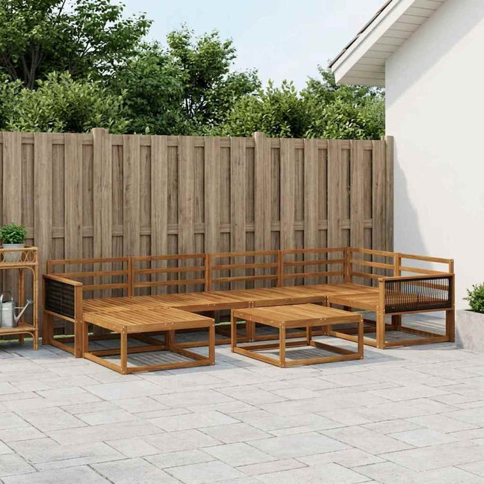 Set de canapele de exterior 7 pcs natural Lemn Solid de Acacia WALTI