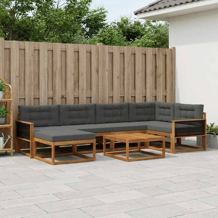 Set de canapele de exterior cu pernă 7 pcs Natural și Antracit WALTI