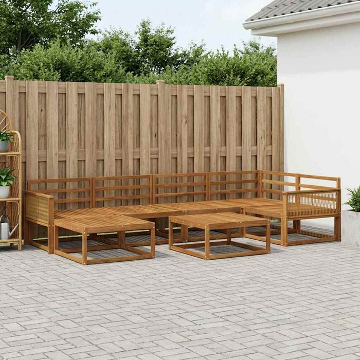Set de canapele de exterior 7 pcs natural Lemn Solid de Acacia WALTI