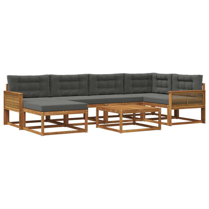 Set de canapele de exterior cu pernă 7 pcs Natural și Antracit WALTI