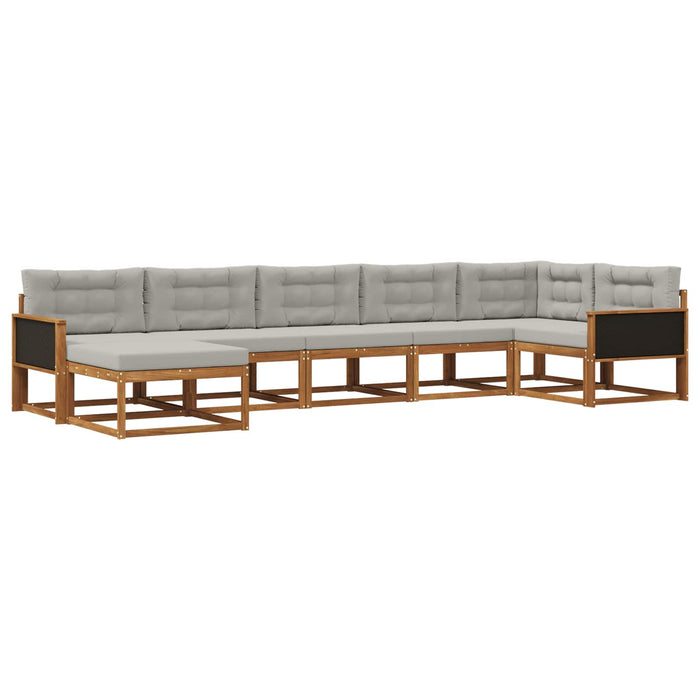 Set de canapele de exterior 7 pcs Natural și gri deschis WALTI