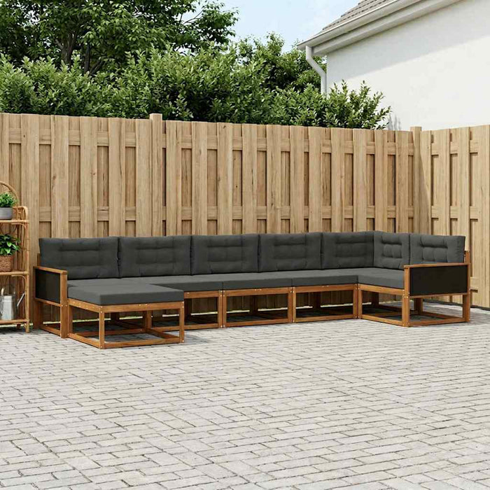 Set de canapele de exterior cu pernă 7 pcs Natural și Antracit WALTI