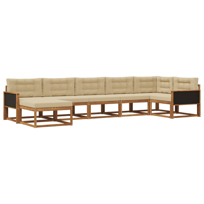 Set de canapele de exterior cu pernă 7 pcs Natural și Bej WALTI