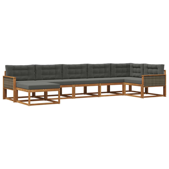 Set de canapele de exterior cu pernă 7 pcs Natural și Antracit WALTI