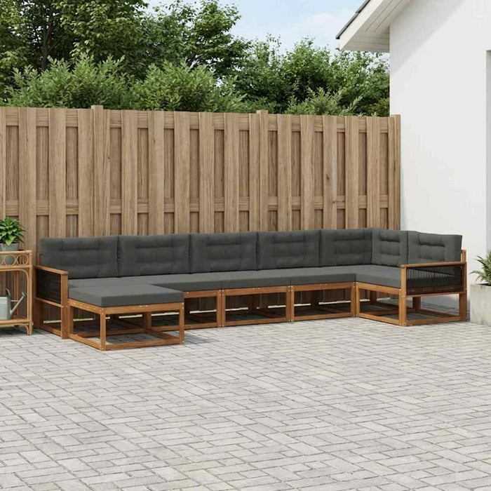 Set de canapele de exterior cu pernă 7 pcs Natural și Antracit WALTI