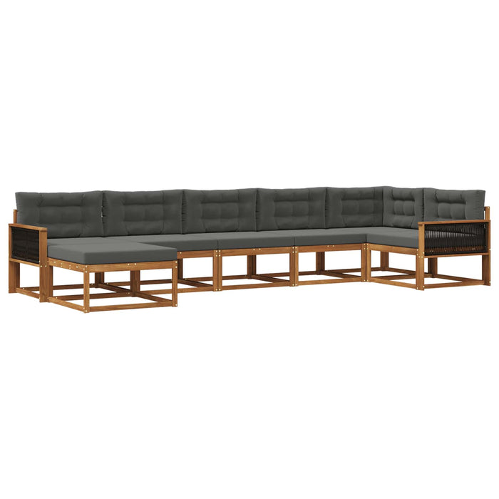 Set de canapele de exterior cu pernă 7 pcs Natural și Antracit WALTI