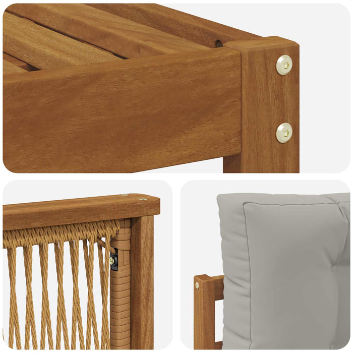Set de canapele de exterior 7 pcs Natural și gri deschis WALTI
