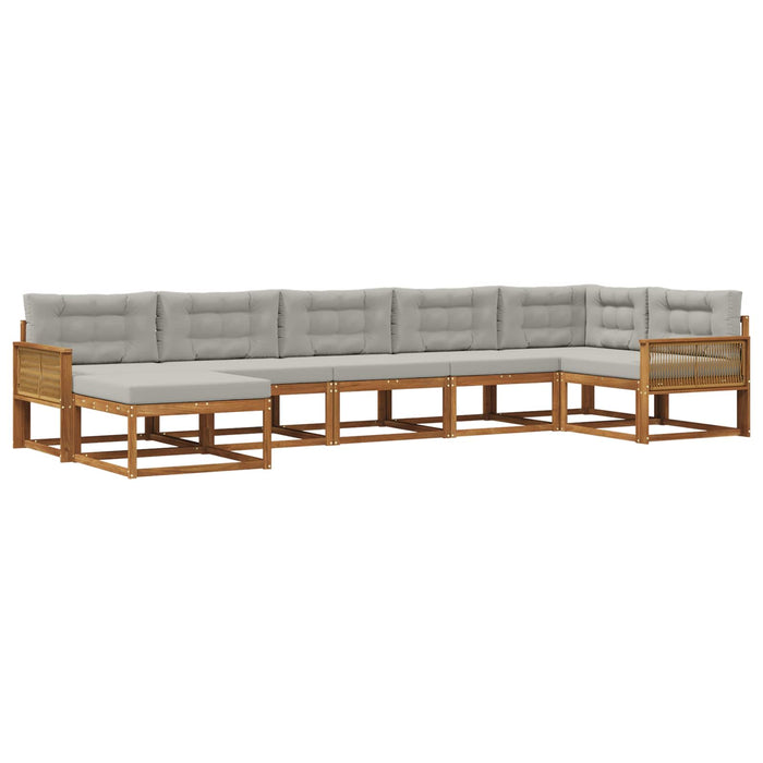 Set de canapele de exterior 7 pcs Natural și gri deschis WALTI