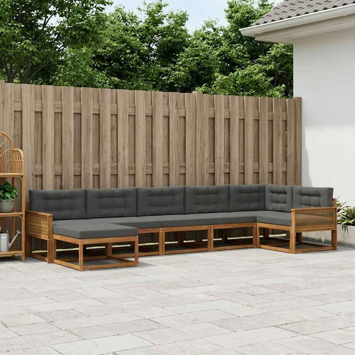 Set de canapele de exterior cu pernă 7 pcs Natural și Antracit WALTI