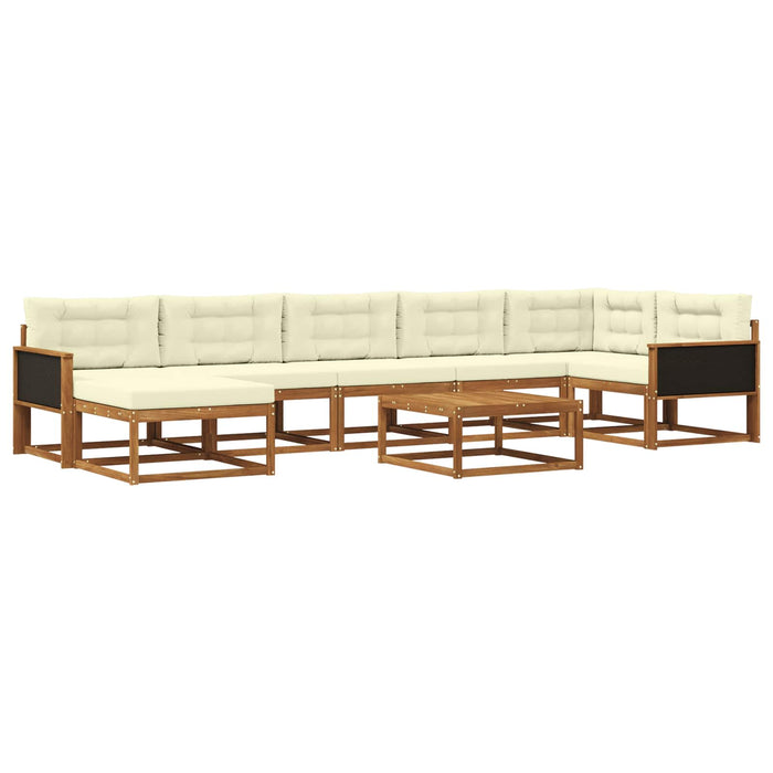 Set de canapele de exterior cu pernă 8 pcs Natural și Crem WALTI