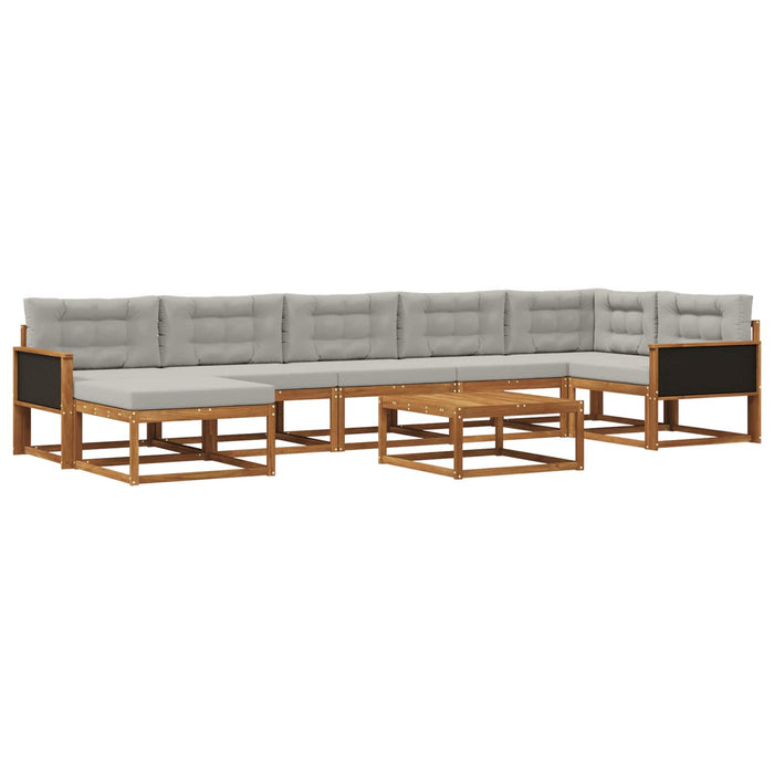 Set de canapele de exterior 8 pcs Natural și gri deschis WALTI