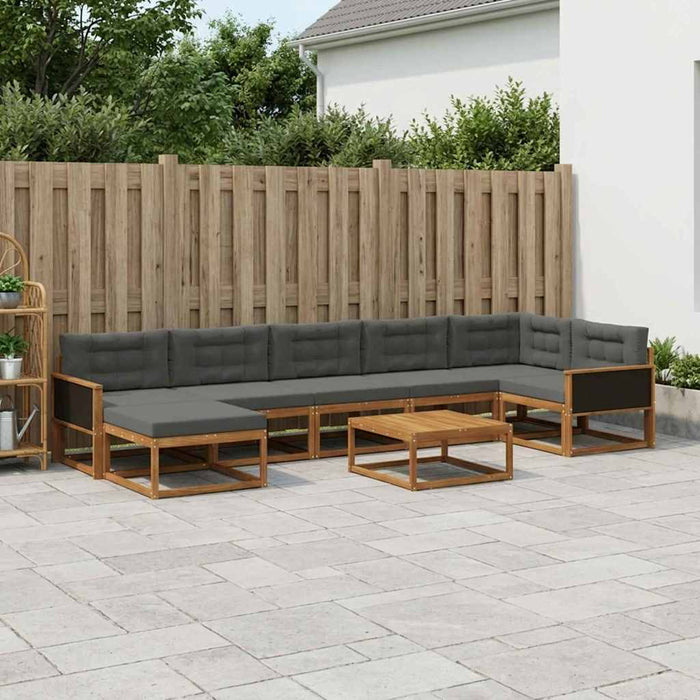 Set de canapele de exterior cu pernă 8 pcs Natural și Antracit WALTI