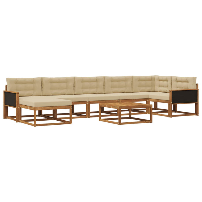 Set de canapele de exterior cu pernă 8 pcs Natural și Bej WALTI