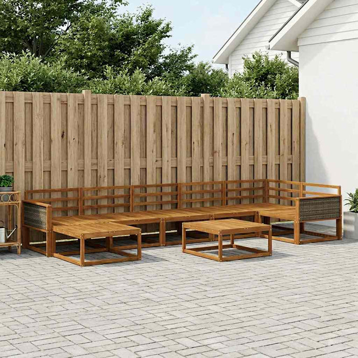 Set de canapele de exterior 8 pcs natural Lemn Solid de Acacia WALTI
