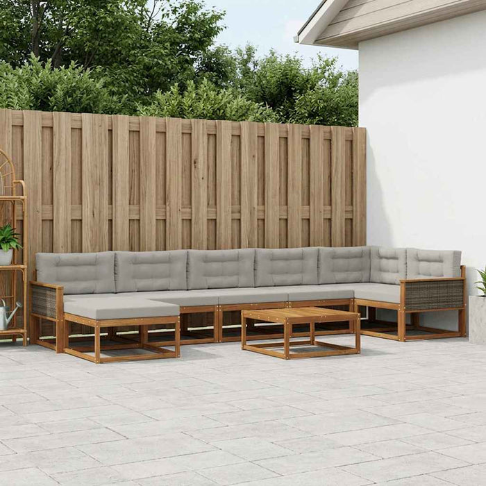Set de canapele de exterior 8 pcs Natural și gri deschis WALTI