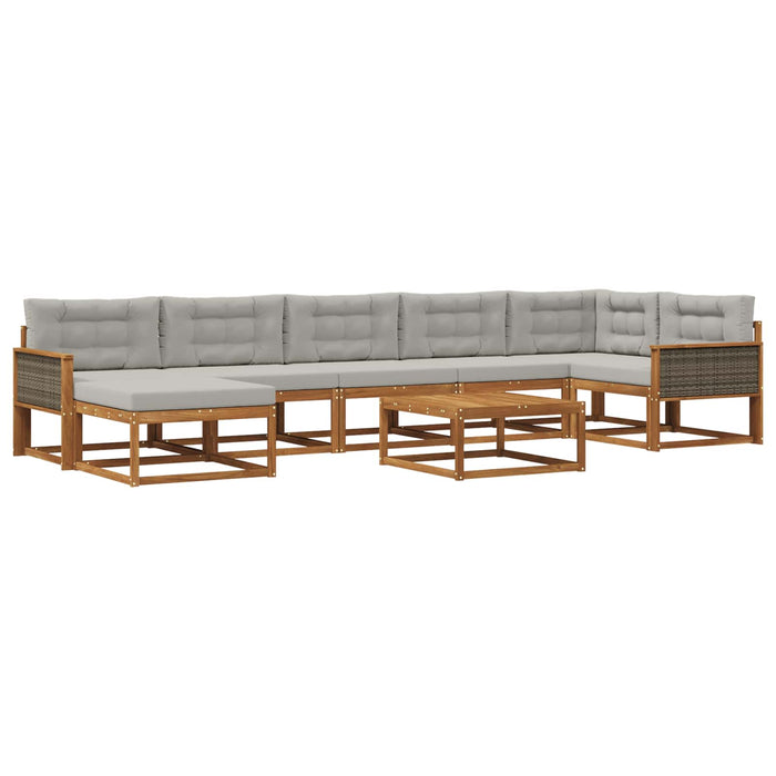 Set de canapele de exterior 8 pcs Natural și gri deschis WALTI