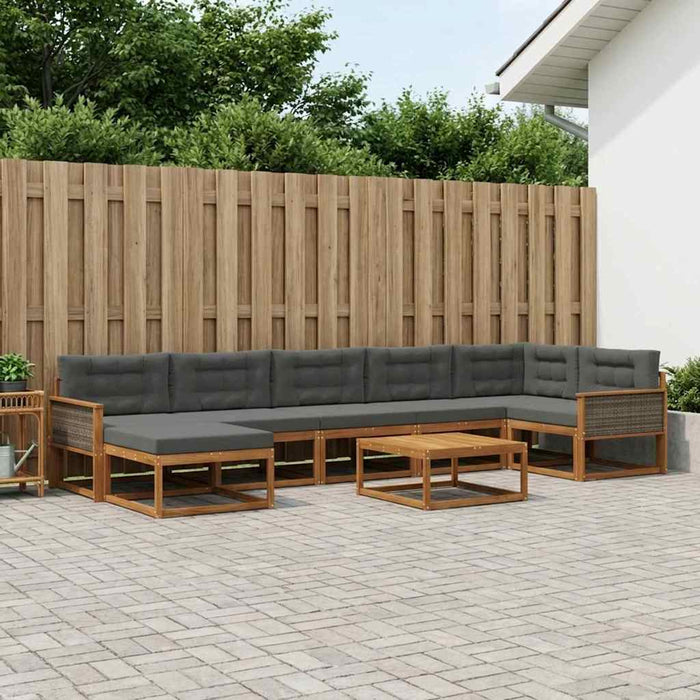Set de canapele de exterior cu pernă 8 pcs Natural și Antracit WALTI