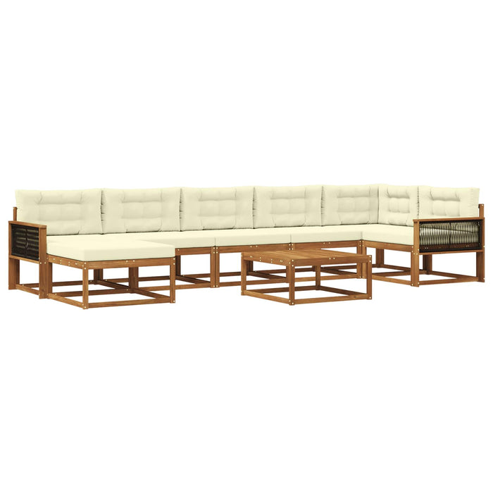 Set de canapele de exterior cu pernă 8 pcs Natural și Crem WALTI