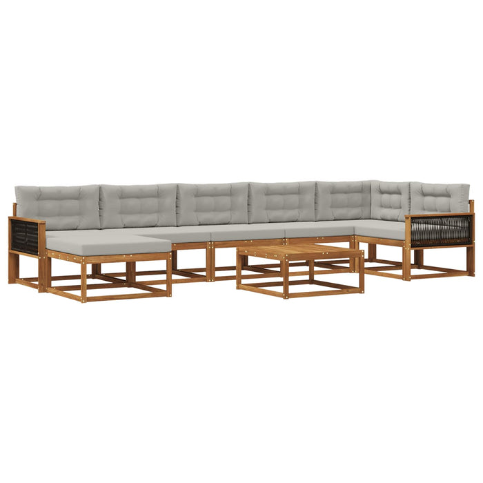 Set de canapele de exterior 8 pcs Natural și gri deschis WALTI