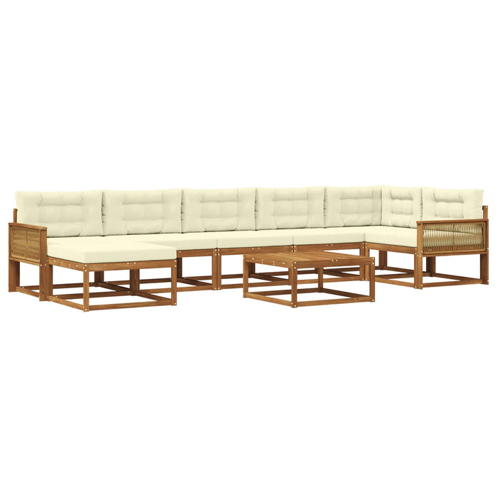 Set de canapele de exterior cu pernă 8 pcs Natural și Crem WALTI
