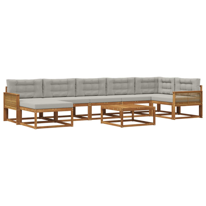 Set de canapele de exterior 8 pcs Natural și gri deschis WALTI