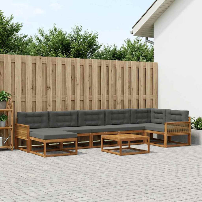 Set de canapele de exterior cu pernă 8 pcs Natural și Antracit WALTI