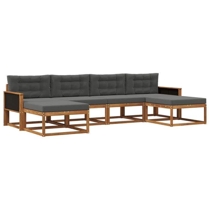 Set de canapele de exterior cu pernă 6 pcs Natural și Antracit WALTI