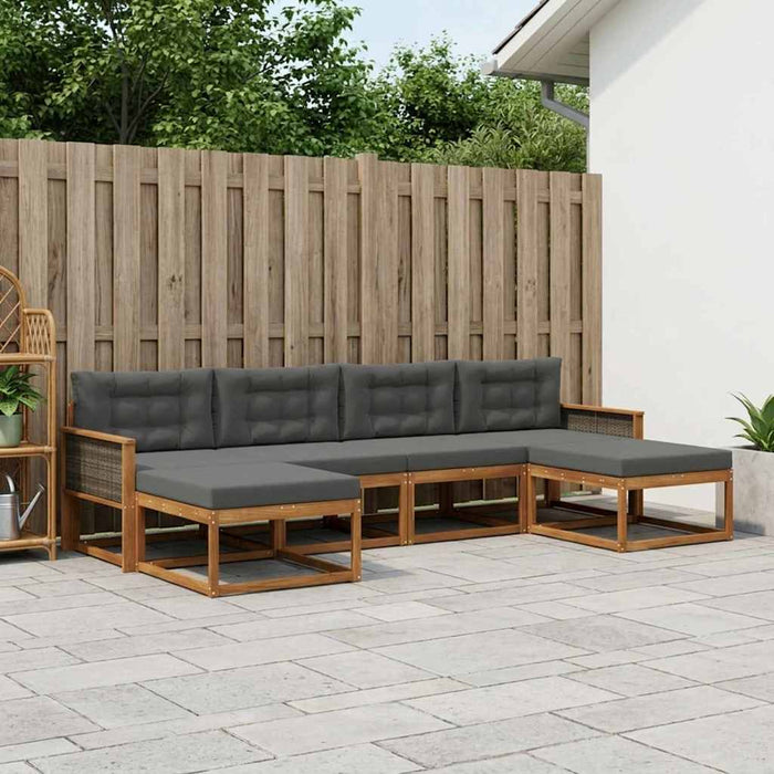 Set de canapele de exterior cu pernă 6 pcs Natural și Antracit WALTI