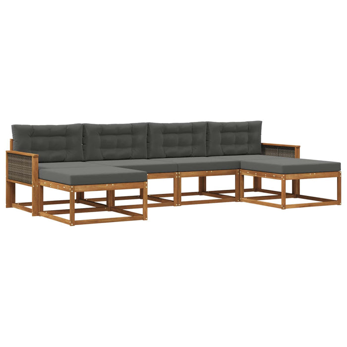 Set de canapele de exterior cu pernă 6 pcs Natural și Antracit WALTI