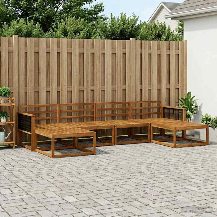 Set de canapele de exterior 6 pcs natural Lemn Solid de Acacia WALTI
