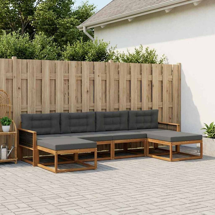 Set de canapele de exterior cu pernă 6 pcs Natural și Antracit WALTI