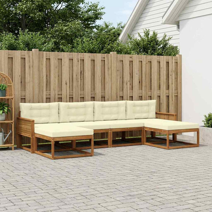 Set de canapele de exterior cu pernă 6 pcs Natural și Crem WALTI