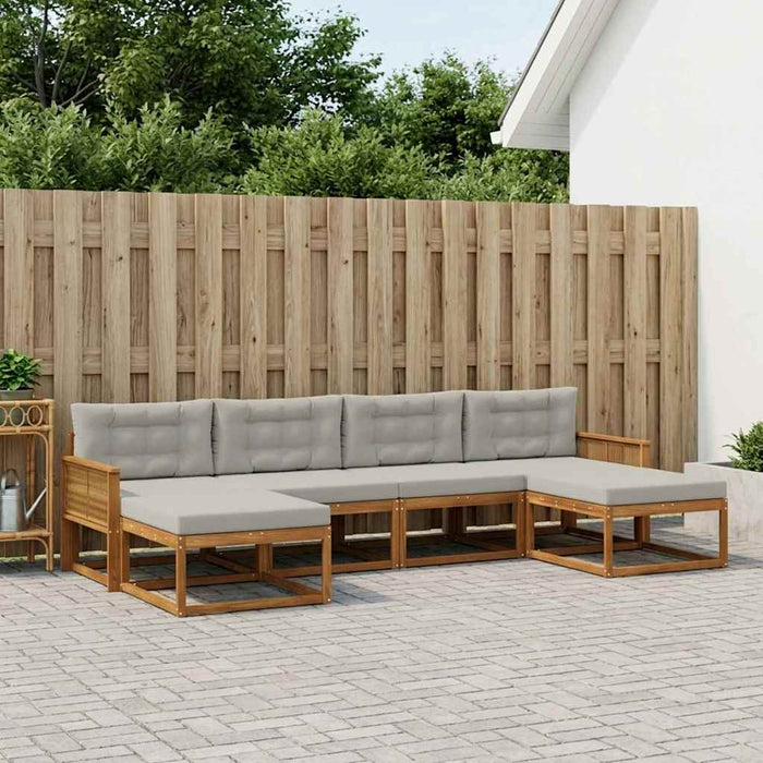 Set de canapele de exterior 6 pcs Natural și gri deschis WALTI