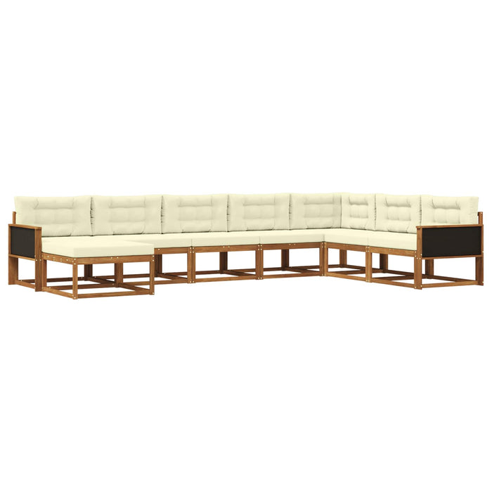 Set de canapele de exterior cu pernă 8 pcs Natural și Crem WALTI