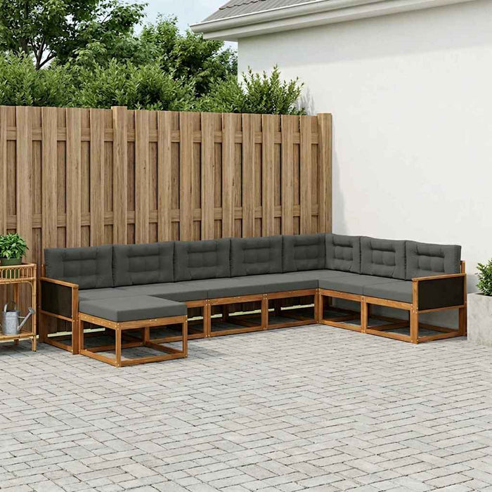 Set de canapele de exterior cu pernă 8 pcs Natural și Antracit WALTI