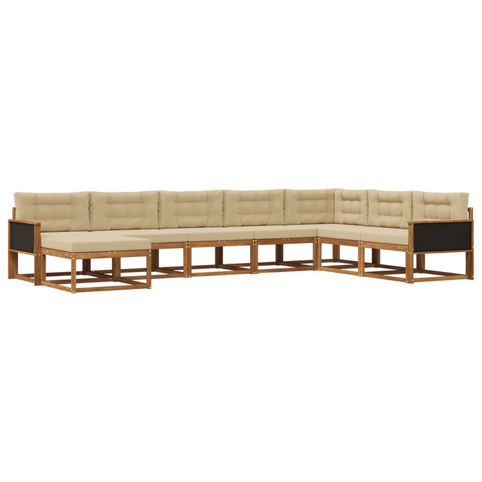 Set de canapele de exterior cu pernă 8 pcs Natural și Bej WALTI