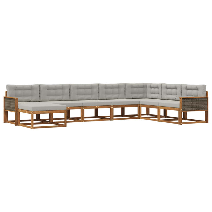 Set de canapele de exterior 8 pcs Natural și gri deschis WALTI