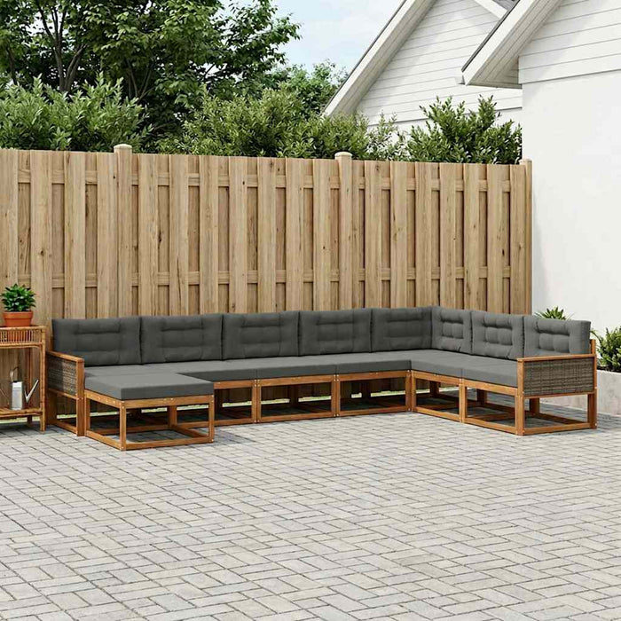 Set de canapele de exterior cu pernă 8 pcs Natural și Antracit WALTI