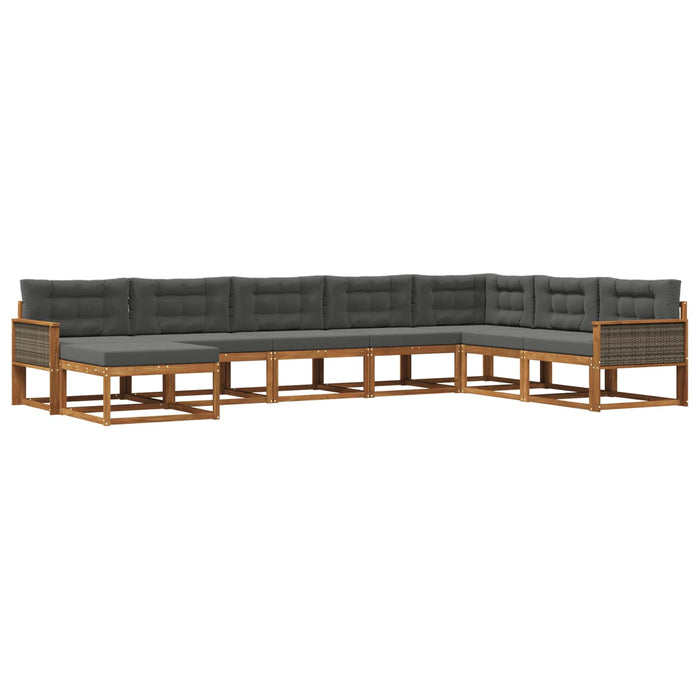 Set de canapele de exterior cu pernă 8 pcs Natural și Antracit WALTI