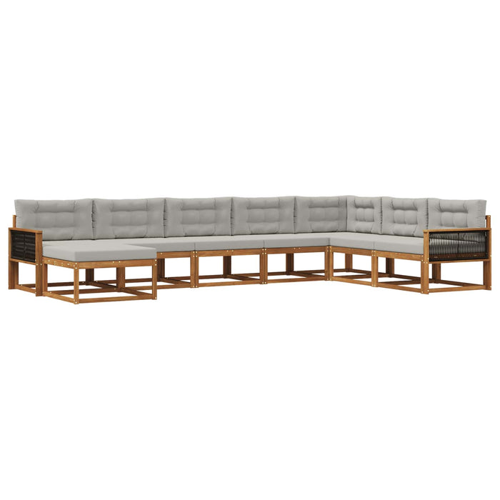 Set de canapele de exterior 8 pcs Natural și gri deschis WALTI