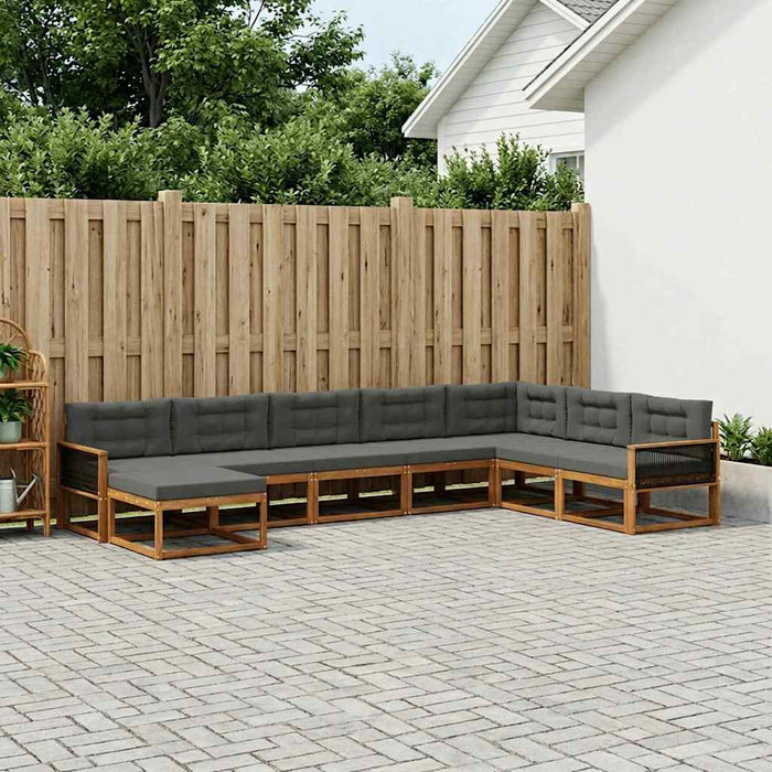 Set de canapele de exterior cu pernă 8 pcs Natural și Antracit WALTI