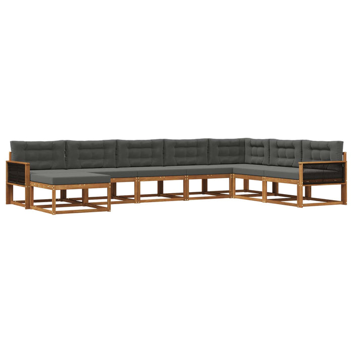Set de canapele de exterior cu pernă 8 pcs Natural și Antracit WALTI