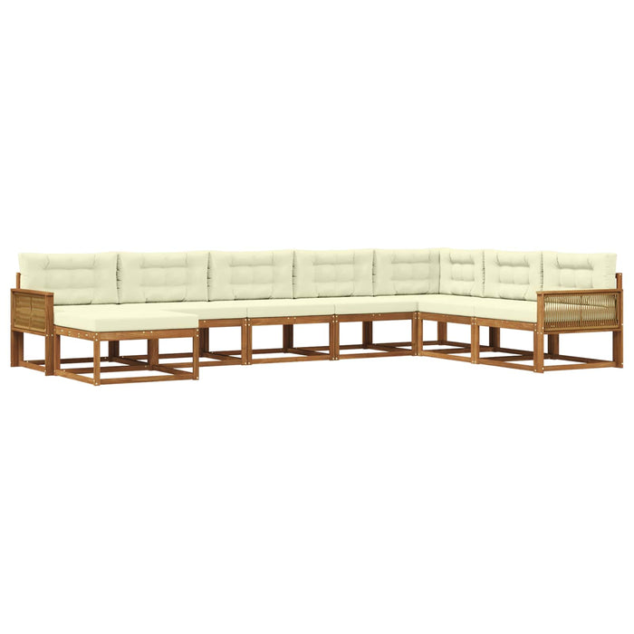 Set de canapele de exterior cu pernă 8 pcs Natural și Crem WALTI
