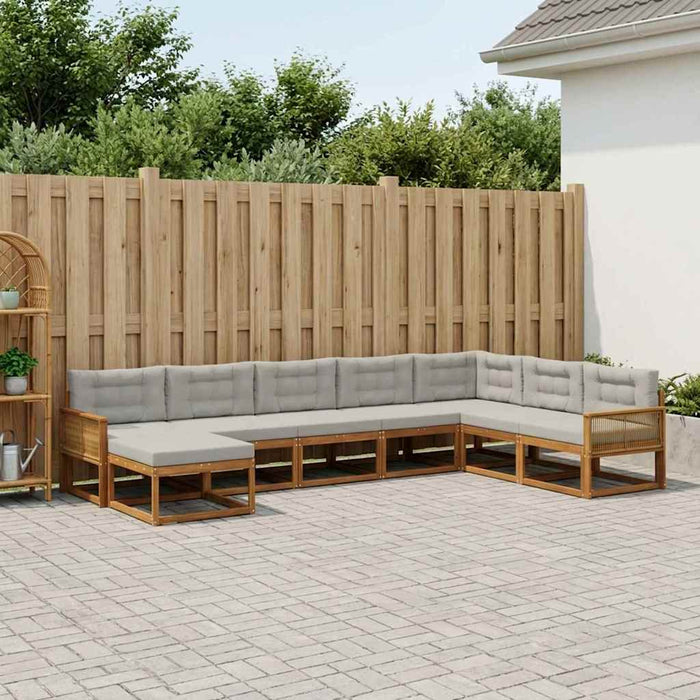 Set de canapele de exterior 8 pcs Natural și gri deschis WALTI