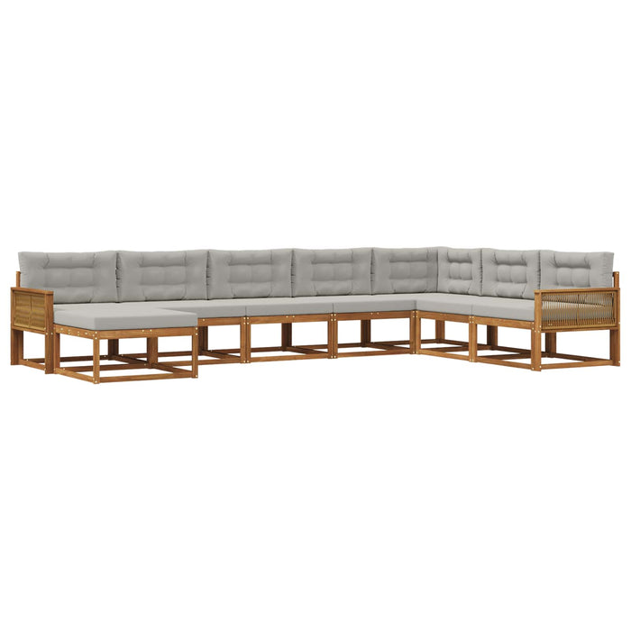 Set de canapele de exterior 8 pcs Natural și gri deschis WALTI