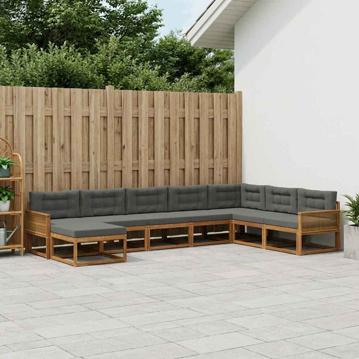 Set de canapele de exterior cu pernă 8 pcs Natural și Antracit WALTI