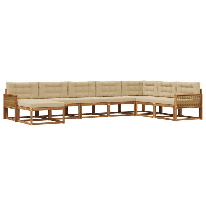 Set de canapele de exterior cu pernă 8 pcs Natural și Bej WALTI
