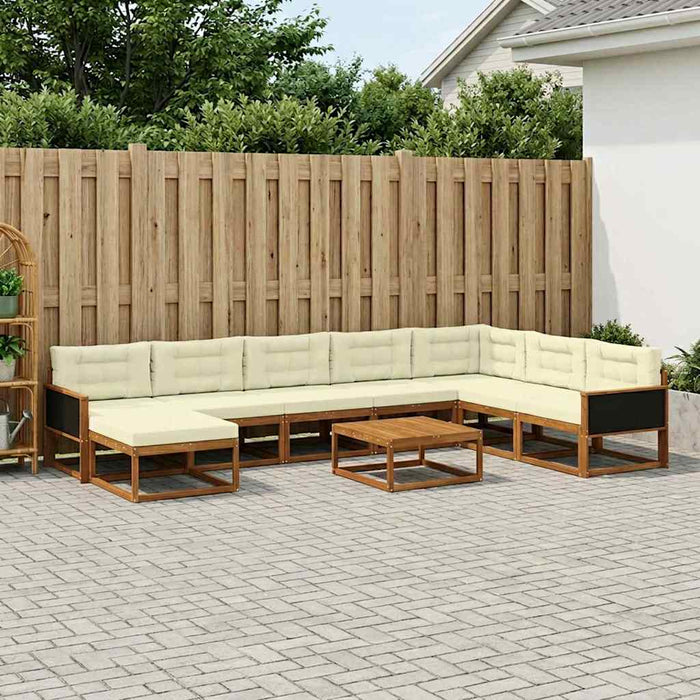 Set de canapele de exterior cu pernă 9 pcs Lemn Solid de Acacia WALTI